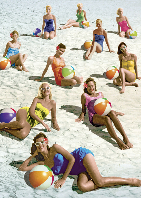 Girls on the Beach Greeting Card by Max Hernn